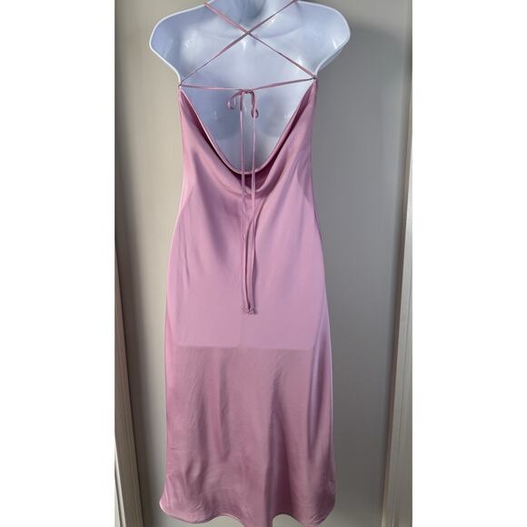 Forever 21 Y2K Satin Cowl Neck Slip Dress Womens S Pink Feminine Fairy Silky - Picture 2 of 15
